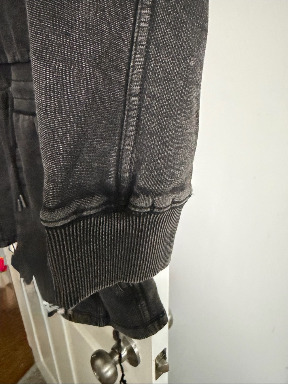 Washed Charcoal V-Neck Drawstring Sweatshirt Romper NWT - Picture 6 of 10